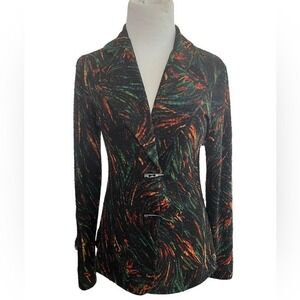 Eva Varro Women Blazer Jacket XL Art to Wear Lagenlook Multicolor Abstract